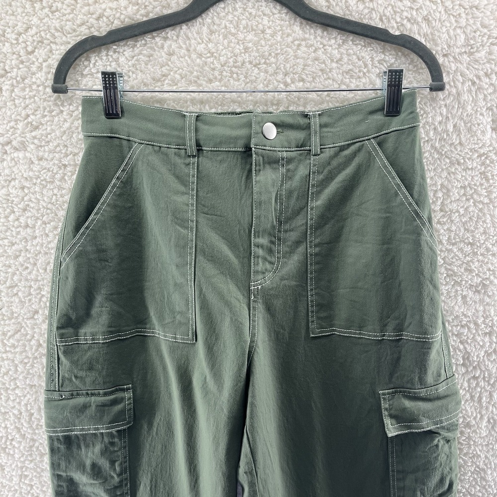 Rachel Paige Women's Large Stretch Wide Leg Cargo Pants Streetwear Y2K Grunge - Picture 3 of 10
